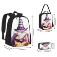 thumbnail image 2 of Disketp Halloween Gnome With Pumpkins Mochila Estampada de Gran Capacidad con Lonchera y Estuche, Set de 3 Piezas para Estudiantes, 2 of 7