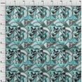 thumbnail image 3 of oneOone Cotton Poplin Turquoise Blue Fabric Triangle & Art Geometric Sewing Craft Projects Fabric Prints By Yard 56 Inch Wide, 3 of 4