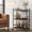 Black, variant on VASAGLE 3-Tier Bar Cart, Steel Serving Cart on Wheels with Wine Rack and Glass Holder, 25.4 x 12.6 x 33.7 Inches, Rustic Brown, Barnet Collection