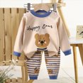 thumbnail image 2 of NOLDARES Toddler Baby Boy Clothes Fall Winter Outfits Long Sleeve Sweatshirt and Pants Set Zip Shirt+Pants Sets 2pcs Casual Clothing(Khaki,6-12 M), 2 of 5