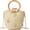 B-beige, variant on Summer Straw Bag for Women Pearl Flower Bucket Tote Bag Diamond Handbag Hand Woven Rattan Shell Purse Drawstring