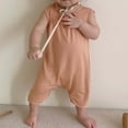 thumbnail image 5 of Lilgiuy Baby Summer Jumpsuit Casual Solid Color Sleeveless Round Neck Soft Comfortable Romper for Beach Hawaiian (Orange,16-22 months), 5 of 5