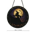 thumbnail image 3 of Honmine Personalized Halloween Moon Witch Stained Glass Suncatcher by Stained Glass Window Hangings Birthday Gift for Friend Memorial Hook, 3 of 3