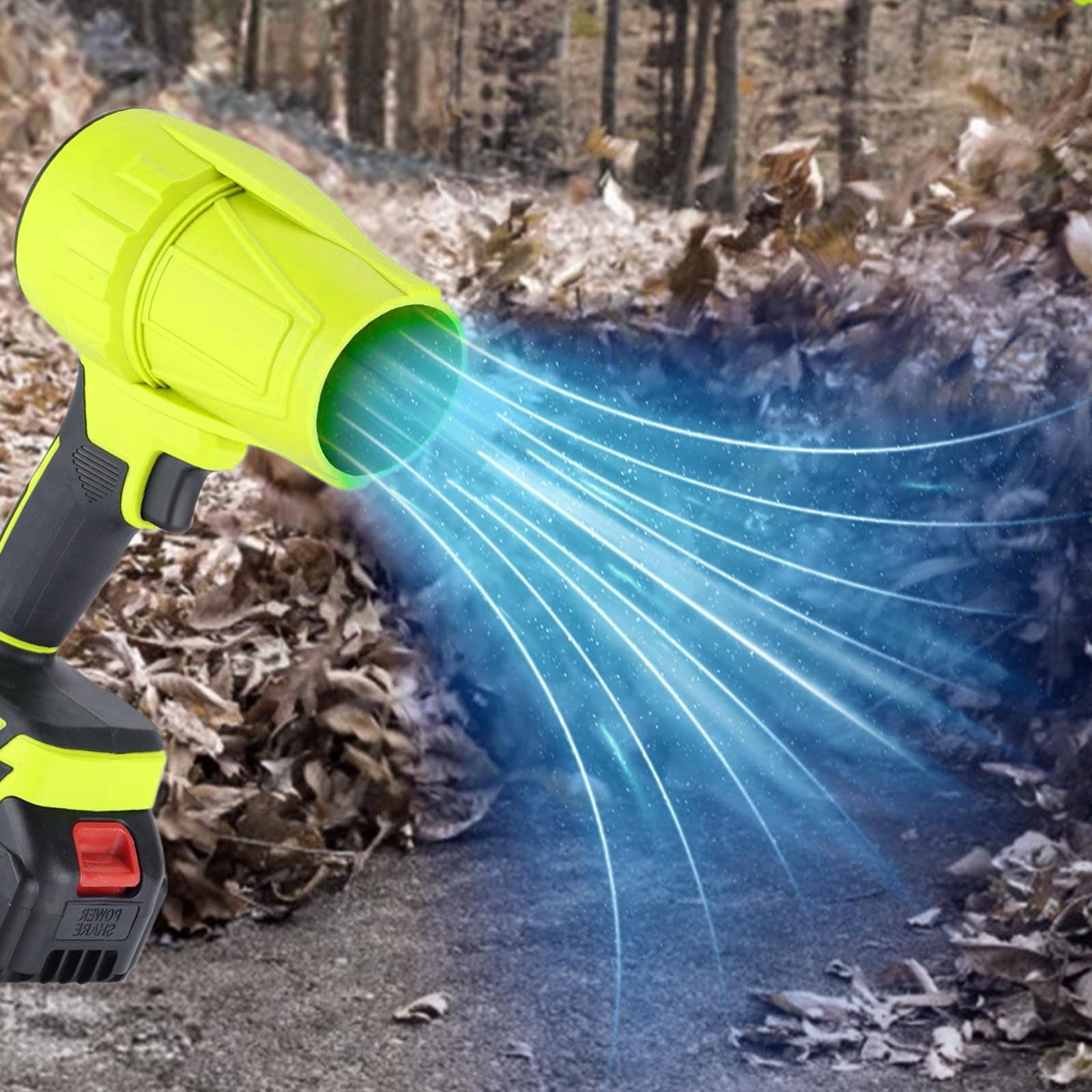 11000 RPM Cordless Leaf Blower - 21V Electric Handheld Leaf Blower with Batteries & Fast Charger - 623g Lightweight for Patio, Lawn, Yard, Deck Cleaning Yellow