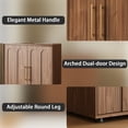 thumbnail image 5 of Wiilayok 31.5 Inch Mid Century Modern Sideboard Buffet Cabinet Walnut Arched Doors Storage Credenza Media Console, 5 of 8