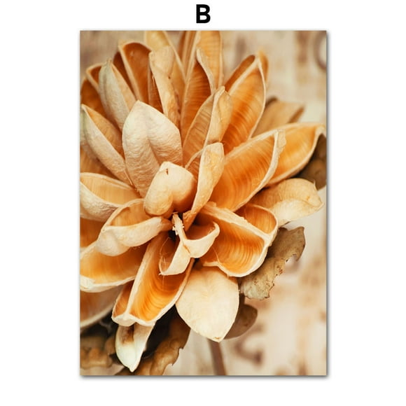 Modern Autumn Fall Leaves Maple Leaf Pumpkin Book Wall Art Canvas Painting Poster Printable Wall HD Picture for Living Room Home50 x 70 cm (without frame),B