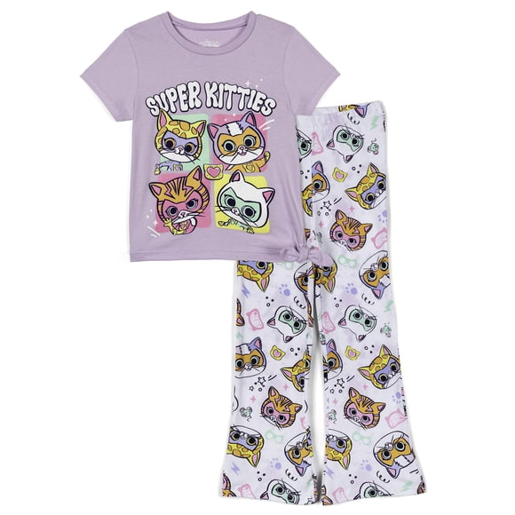 Conjunto para niñas Disney Super Kitties de remera y leggings acampanados