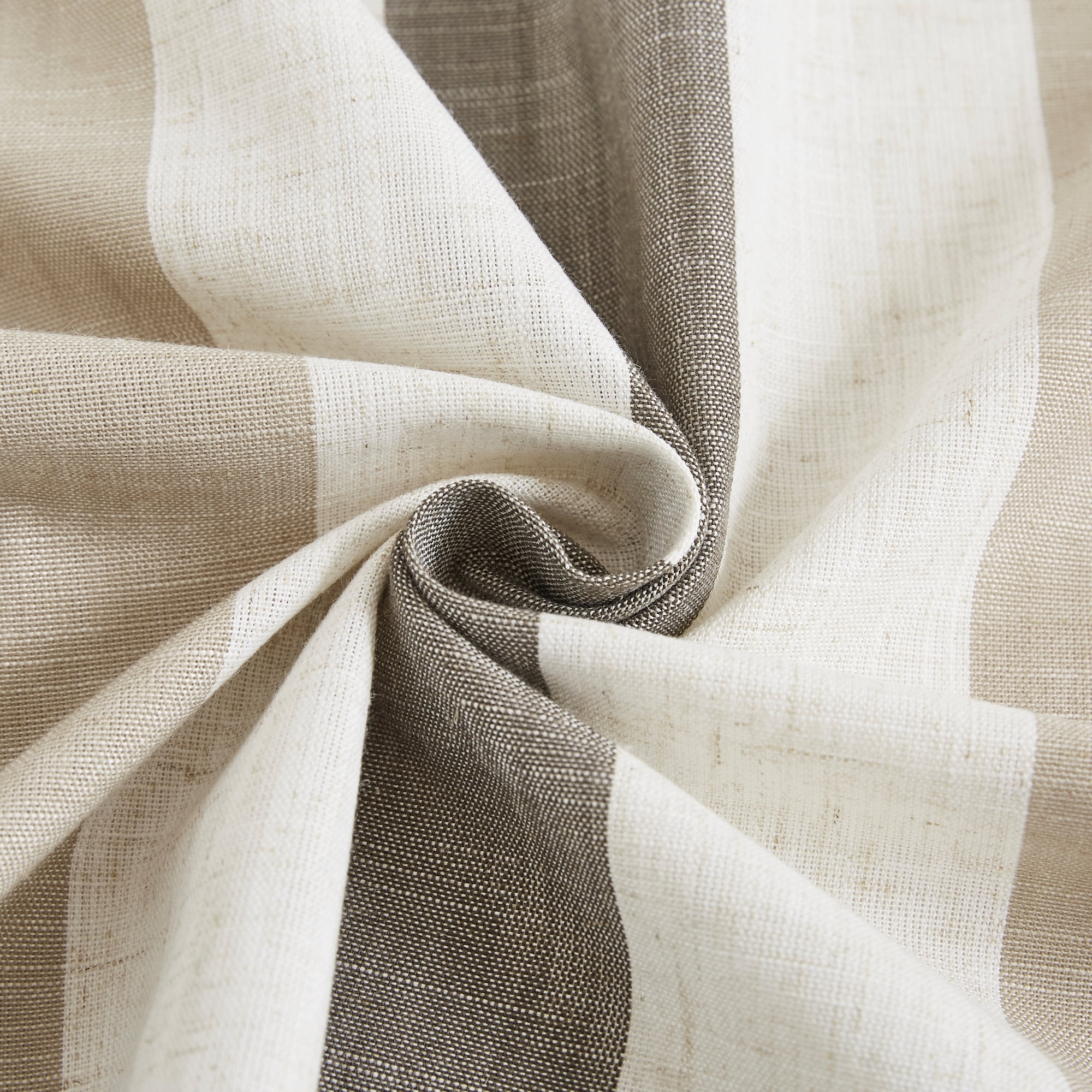 Flowpartex Linen Stripe Curtains 84 Inches Long Tan Charcoal Farmhouse Window Curtain Panels Light Filtering Room Darkening Printed Drapes for Bedroom, Rod Pocket Back Tab, 2 Panels