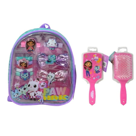 Gabby's Dollhouse Hair Accessory Backpack & Paddle Brush Set