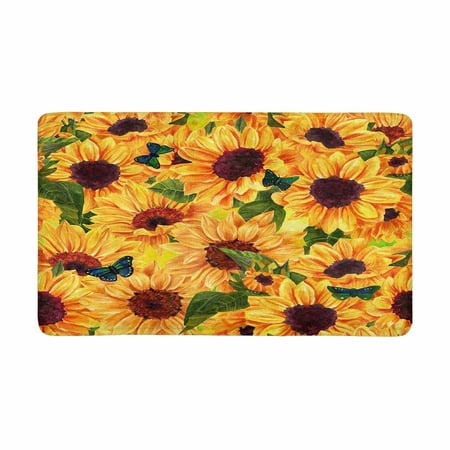 Brown Sunflower Print Door Mat main image 1