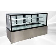 Cooler Depot 72 Refrigerated Cake Showcase Bakery Cooling Display Case, Curved Glass Commercial Bakery Display Refrigerator, LED Lighting, Adjustable Shelves, ETL Certified