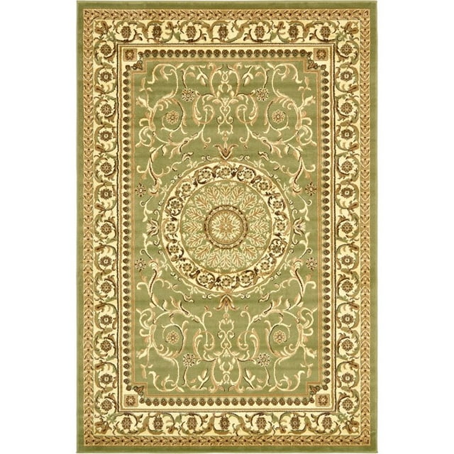 Unique Loom Versailles Medallion Floral Rug 6' x 9' Rectangle Green/Ivory