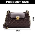 thumbnail image 2 of Rhombic chain small bag, women's messenger bag, artificial leather, versatile messenger bag. - brown, 2 of 6