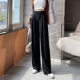 thumbnail image 1 of Pantalones de traje de pierna ancha de color para mujer, pantalones rectos adelgazantes de cintura alta, finos y holgados de primavera y verano, de talla grande, 1 of 6