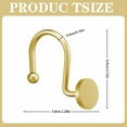 thumbnail image 2 of Gold Shower Curtain Hooks Rustproof Shower Curtain Rings For Bathroom Metal Shower Hooks For Shower Curtain Rod Modern Decorative Shower Curtain Hangers,Metal Circular Hook,Gold,2.7x2.3", 2 of 5