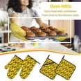 thumbnail image 5 of Pofeuu yellow Corn Print Oven Mitts and Pot Holders 4 pcs Set,High Heat Resistant 500 Degree Extra Thicken Long Kitchen Cotton Oven Glove for Cooking, 5 of 6
