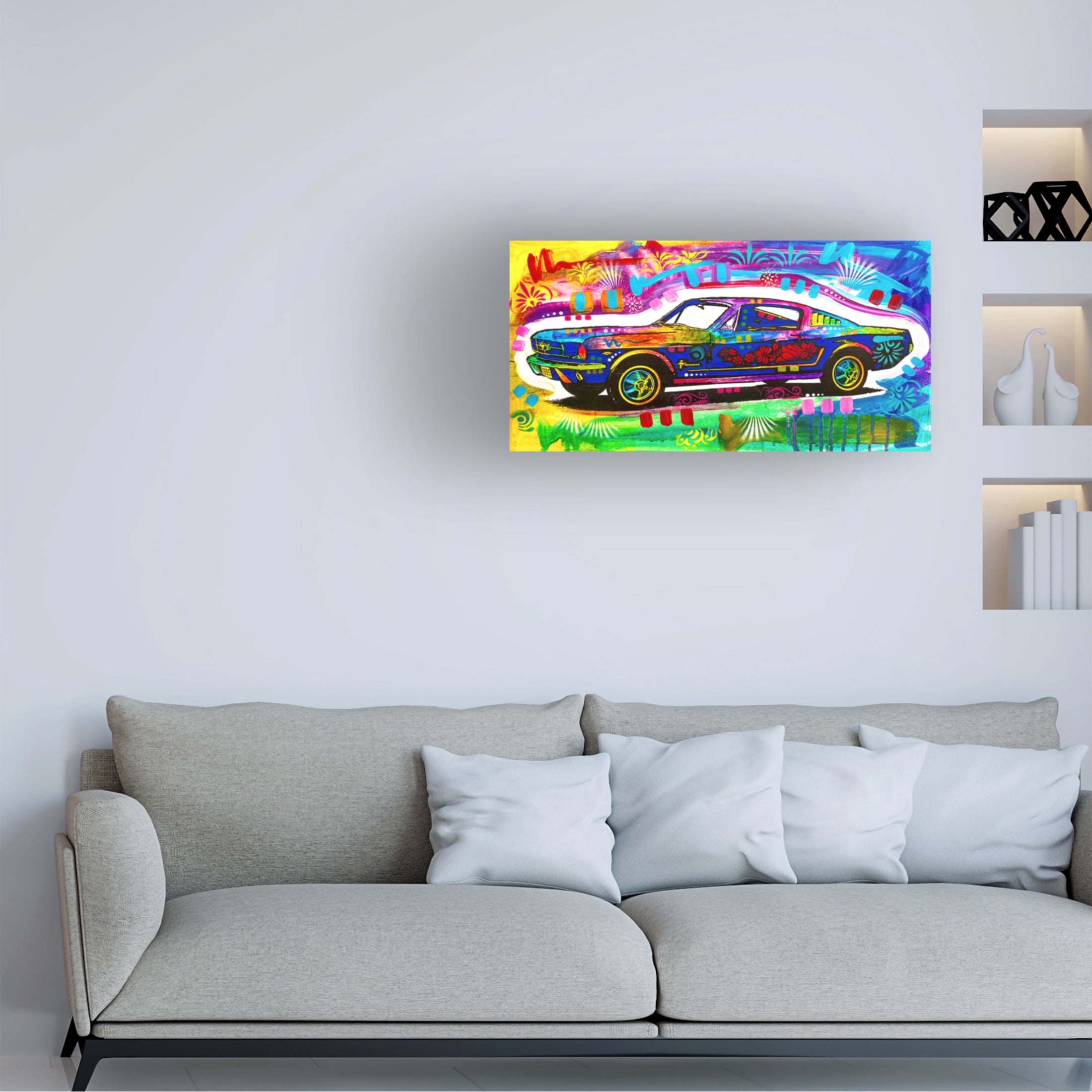 Canvas Wall Art - Dean Russo 'Mustang' Wall Art for Living Room, Bedroom, or Office Décor by Trademark Fine Art - 32 x 16 Inches
