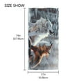 thumbnail image 4 of Ryvnso Wolf and Fox in Forest Oversized Beach Towel Microfiber Bath Blankets Swimming Fitness 37" x 74", 4 of 5