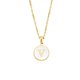 thumbnail image 1 of Minimalist Initial Enamel White A-Z Pendant Letter Alphabet Personalize Pendant Necklace for Women Men Jewelry Gift, 1 of 5