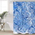 thumbnail image 5 of Chinoiserie Shower Curtain for Bathroom with Hooks 72x84 Inches Polyester Fabric Shower Curtain Sets Washable Bath Curtains Decor Blue and White Porcelain Blue, 5 of 6