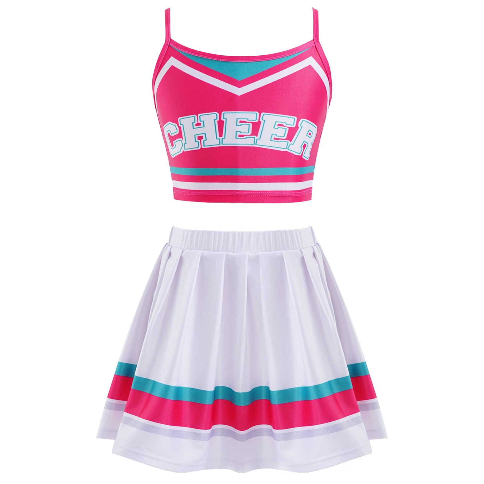 DPOIS Kids Girls Cheer Leader School Uniform Stage Performance Costume ...