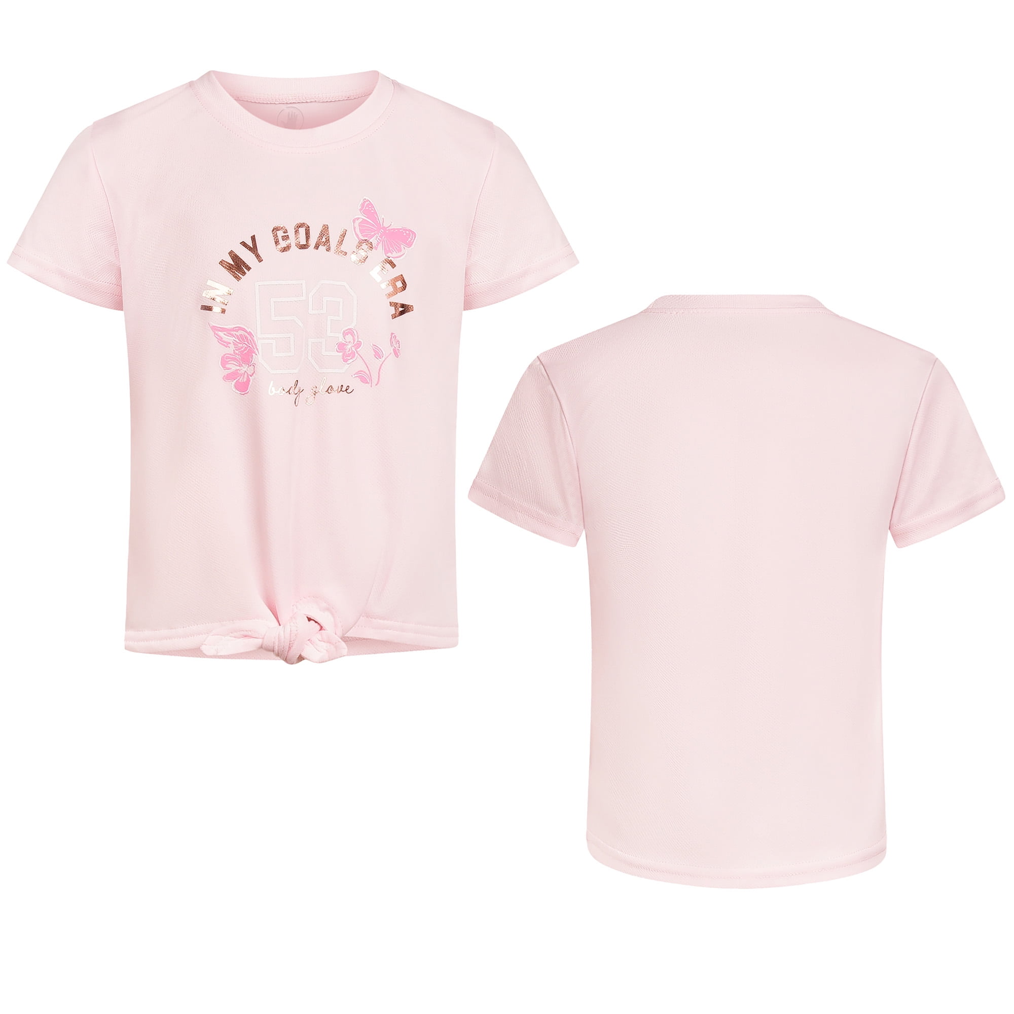 Body Glove Clothes Girls’ 4-Piece Active Outfit Set – Includes 2 Graphic Tees, Jogger Pants & Shorts, Comfortable Everyday Clothing for Toddler to Big Girls Sizes (2T-12)