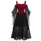 thumbnail image 1 of Vestido de Halloween con cordones y manga de mariposa con hombros descubiertos de retazos sólidos de talla grande para mujer Pompotops ghjkhdj18112, 1 of 4