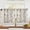 Flower Black on Beige, variant on Farmhouse Rustic Linen Kitchen Curtains 45 Inch Rod Pocket 2 Panels Taupe on Beige Small Window