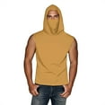 thumbnail image 3 of Fanxing Sun Protection Tank Tops for Men Big and Tall Sleeveless Cooling Sun Shirts with Mask UPF 50+ Fishing Blouses Lightweight Long Sleeve UV Rash Guard Cooling Hoodies Yellow,M, 3 of 9