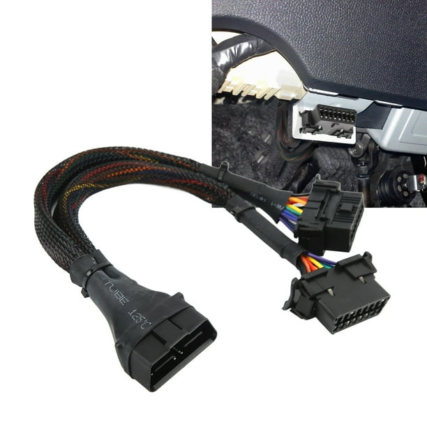 OBD2 Connecteur Câble, 16Pin 1 en 2 OBD2 Rallonge Câble Durable