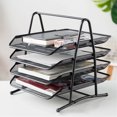 thumbnail image 5 of Labymos 4 Tier File Holder Tray Magazine Rack Desk Metal Iron Mesh Document Organizer for Home or Office, 5 of 5