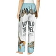 thumbnail image 3 of Kll Womens World Travel Print Pajama Pants Soft Pajama Bottoms For Women Cozy Lounge Pants, 3 of 9