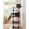 thumbnail image 5 of 64.6" Cat Tree Large Cat Tower Cat Activity Center with Hammock Cat Condo Smoky Gray, 5 of 9