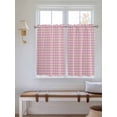 thumbnail image 6 of Tier Curtains 45 Inches Long, Pink Window Treatment Curtain Drapes, Grid Checkered Plaid Gingham Lattice Trellis Small Curtain Drapes for Bathroom Laundry Room, 27.5"x45", 2 Panels, 6 of 7