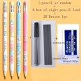 thumbnail image 4 of 3pcs/set, Cartoon Pencil 2.0 Can Replace The Lead Core, Not Easy To Break, Press The Pencil And 1 Box Of Lead Core And 1 Piece Of Eraser, Back To School, School Supplies, Kawaii Stationery, Colors For, 4 of 5