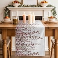 thumbnail image 2 of Table Runner 90 Inches Long for Kitchen Dining, Brown Eucalyptus Leaves Dresser Scarf Farmhouse, Dining Table Decorations for Wedding/Parties, Spring Leaves Plants Country 13 x 90 In, 2 of 8