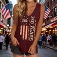 thumbnail image 2 of oqasdz Tank Tops for Women Independence Day V Neck 250Th Anniversary Usa Shirt Letter Stripes and Stars Print Loose Tank Blouse Casual Summer,,XL, 2 of 4