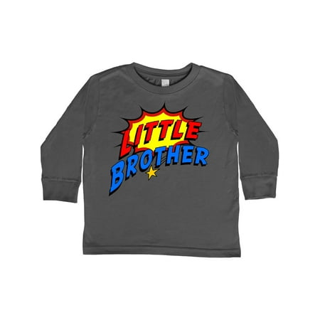 

Inktastic Little Brother Superhero Gift Toddler Boy Girl Long Sleeve T-Shirt