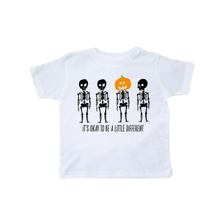 

Inktastic It s Okay to be a Little Different Skeletons and Pumpkins Gift Toddler Boy or Toddler Girl T-Shirt