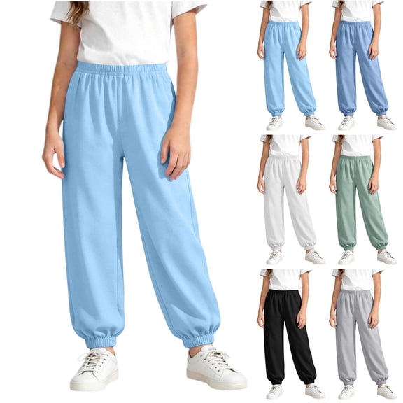 Diufon Jogger Pants for Boys Girls Baggy Elastic Waist Casual Sport Pant Fall Winter Thin Sleep Cuffed Trousers
