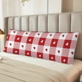 thumbnail image 2 of Balery Plaid Heart Funda Protectora para Almohada Corporal de Algodón Hipoalergénico con Cierre(55 x 21 pulgadas), Almohadas No Incluidas, 2 of 7