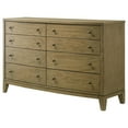 thumbnail image 3 of Heon Wide Dresser, 8 Drawers w Round Nickel Knobs, Natural Brown Pine, 3 of 5