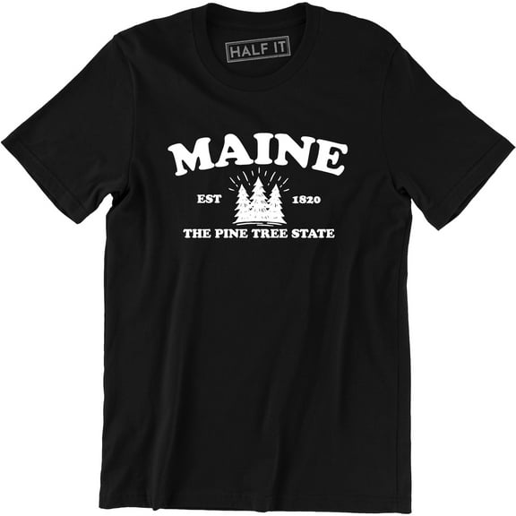 Maine Est 1820 The Pine Tree State Map Tourist Men's T-Shirt