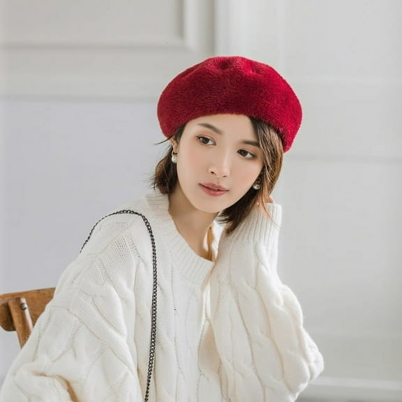 YooGuoGuo Lady spring Winter Berets Hat Painter style hat Women mink Vintage Berets Solid Color Caps Female Bonnet Warm Walking Cap