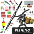 thumbnail image 1 of Full Fishing Equipment Set with Soft Lures Tackle Hooks Pole Bag Kit Thoughtful Gift for Fisherman, 1 of 5