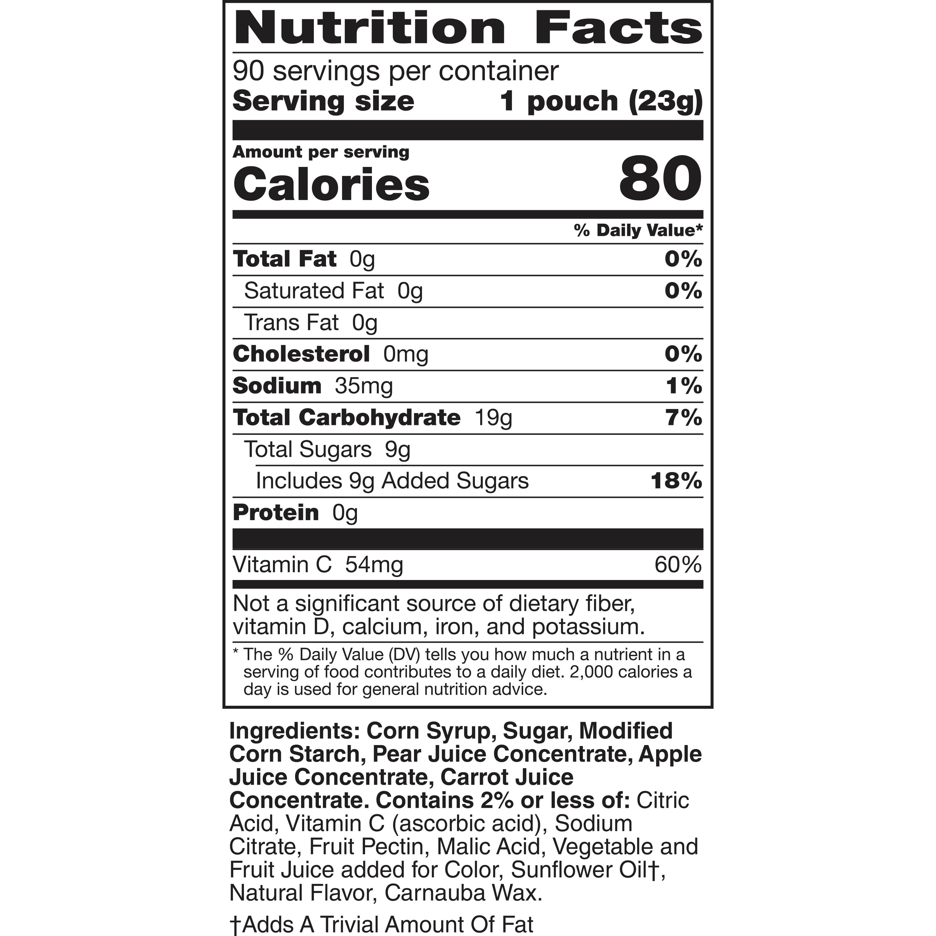 Mott's Fruit Flavored Snacks, Assorted Fruit, Pouches, 0.8 oz, 90 ct