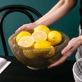thumbnail image 4 of DESTYER Double-Layer Mesh Fruit Basket Metal Fast Food Bowl Kitchen Dining Table Rack Gold, 4 of 8