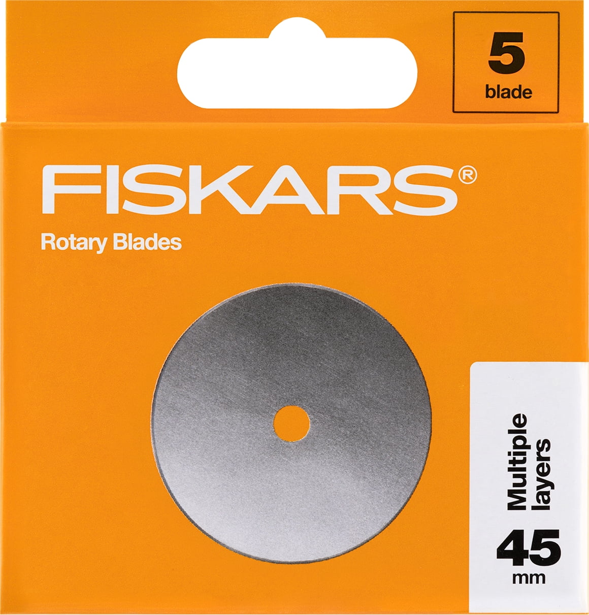 (2 pack) Fiskars Replacement 45mm Rotary Blade 5 Pack, Stainless Steel and Designed for Rotary Cutters