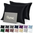 thumbnail image 1 of Bare Home Satin Pillowcase Set - Luxury Pillowcases - Soft and Smooth - Breathable - Zipper Closure - Standard, Black, 1 of 8