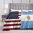 Torn Style American and Argentina Flags Throw Blanket for Men Women